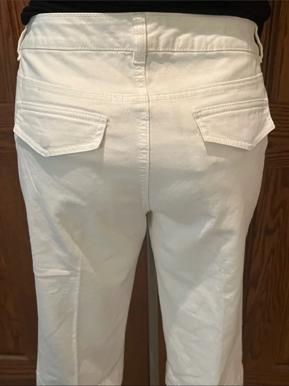 Land’s End white denim cotton Bermuda shorts/capris MP